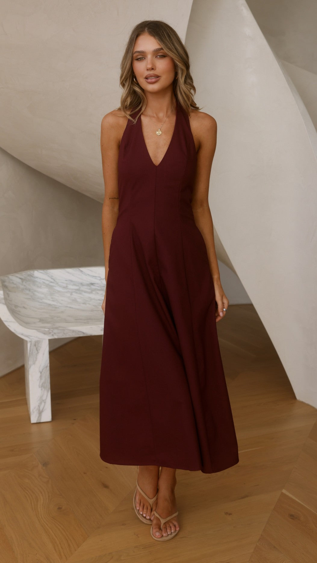 Chandler Midi Dress - Wine