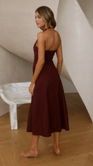 Chandler Midi Dress - Wine