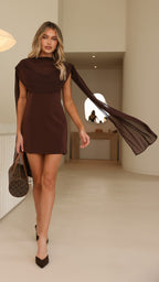 Marena Mini Dress - Brown