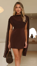 Marena Mini Dress - Brown