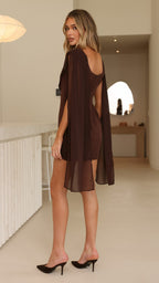 Marena Mini Dress - Brown