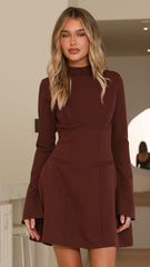 Leila Mini Dress - Brown