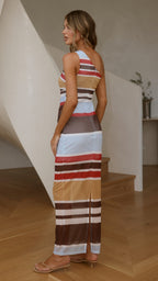 Cataleya Sheer Maxi Dress - Multi Stripe