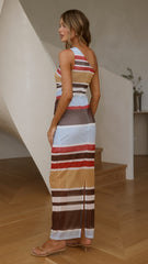 Cataleya Sheer Maxi Dress - Multi Stripe