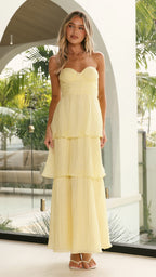 Florence Strapless Maxi Dress - Yellow