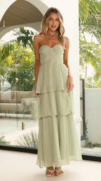Florence Strapless Maxi Dress - Sage