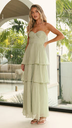 Florence Strapless Maxi Dress - Sage