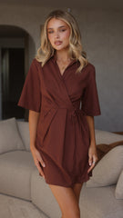 Tish Mini Dress - Chocolate