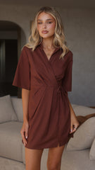 Tish Mini Dress - Chocolate