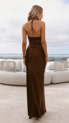 Celia Lace Maxi Dress - Chocolate