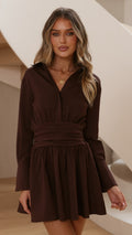 Janessa Mini Dress - Chocolate