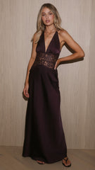 Celia Lace Maxi Dress - Plum