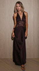 Celia Lace Maxi Dress - Plum