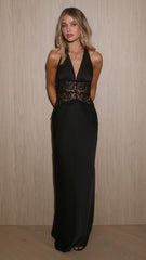 Celia Lace Maxi Dress - Black