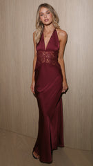 Celia Lace Maxi Dress - Wine