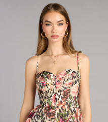 Karla Leopard Floral A-Line Mini Dress