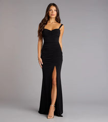 Kaitlin Low Back Slit Mermaid Formal Dress - Black