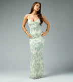 Kassie Beaded Sequin Floral Formal Dress