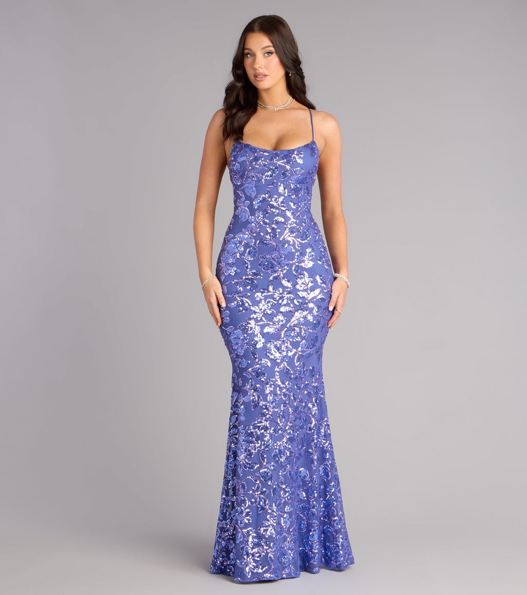 Betty Sequin Strappy Mermaid Formal Dress