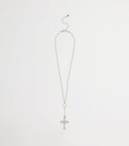 My Path Faux Pearl Cross Necklace