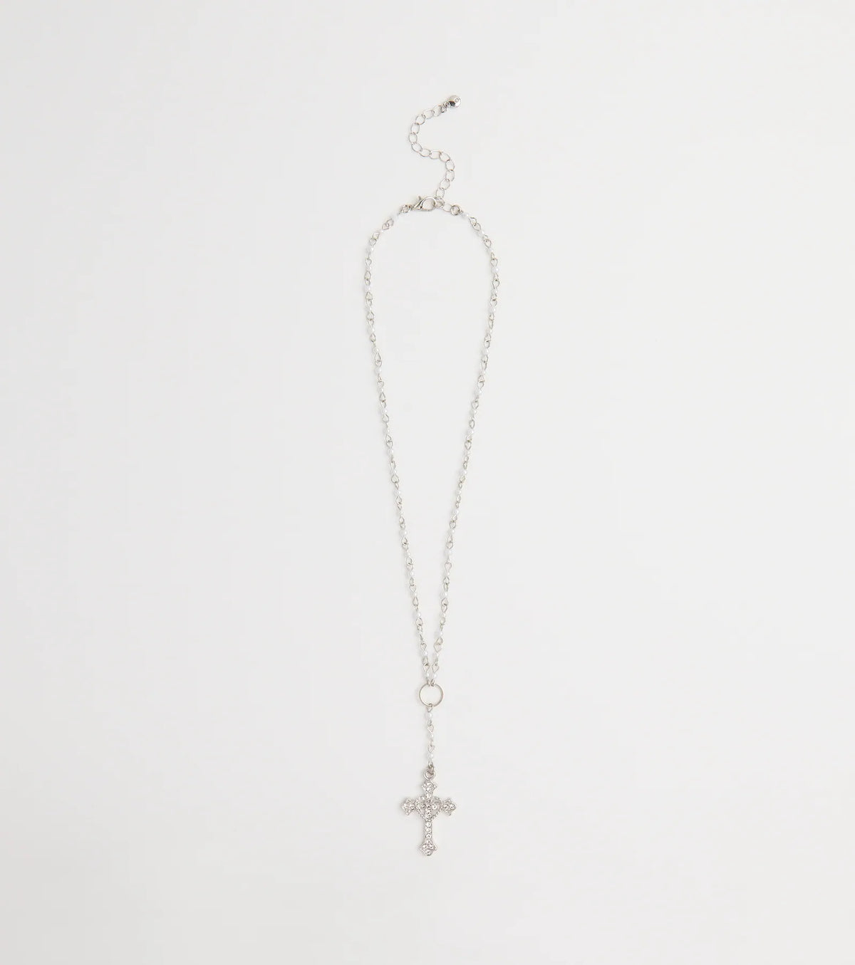 My Path Faux Pearl Cross Necklace