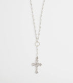 My Path Faux Pearl Cross Necklace