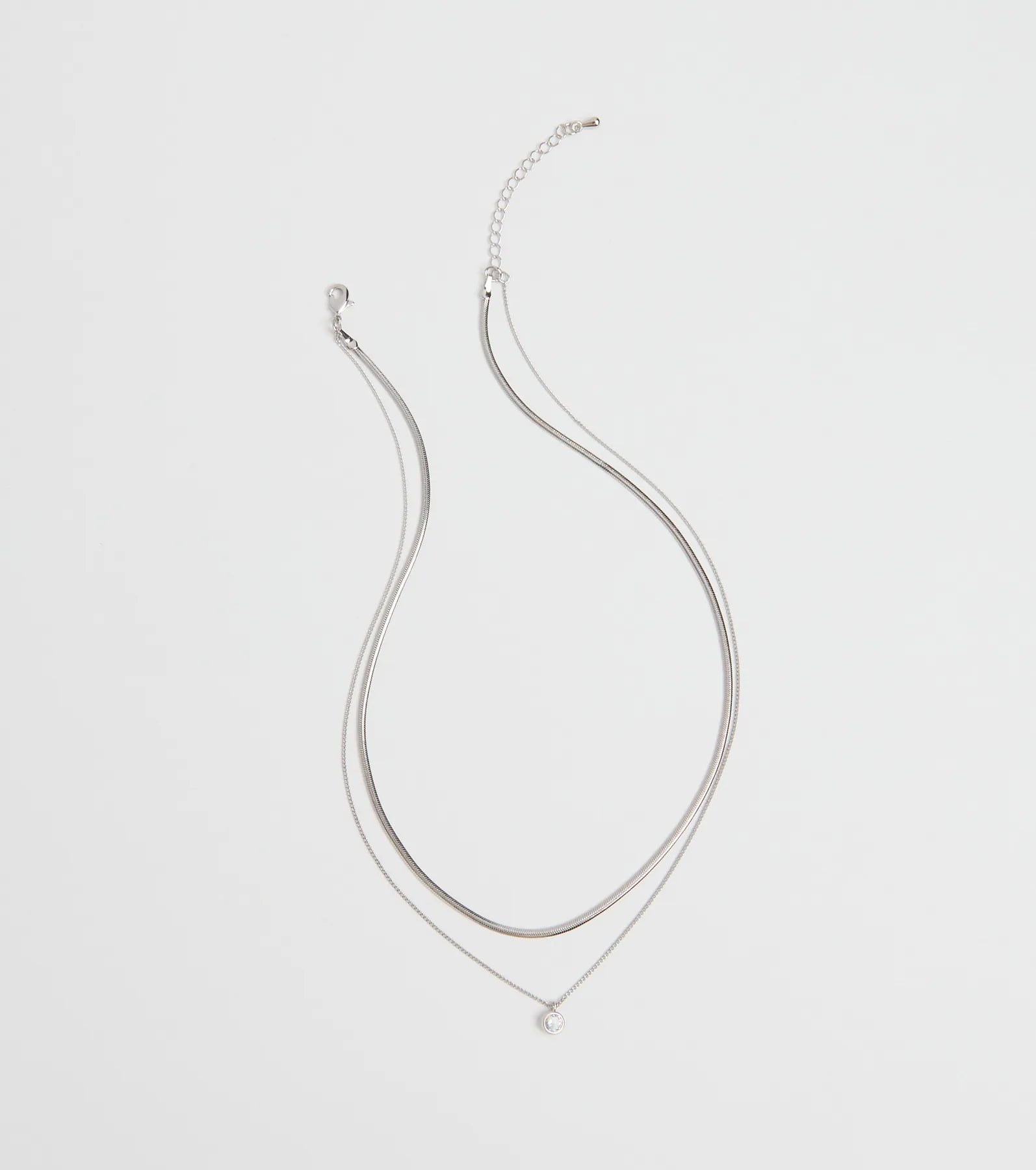 Simple Touch Rhinestone Layered Necklace