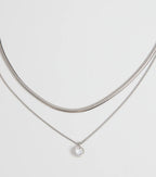 Simple Touch Rhinestone Layered Necklace