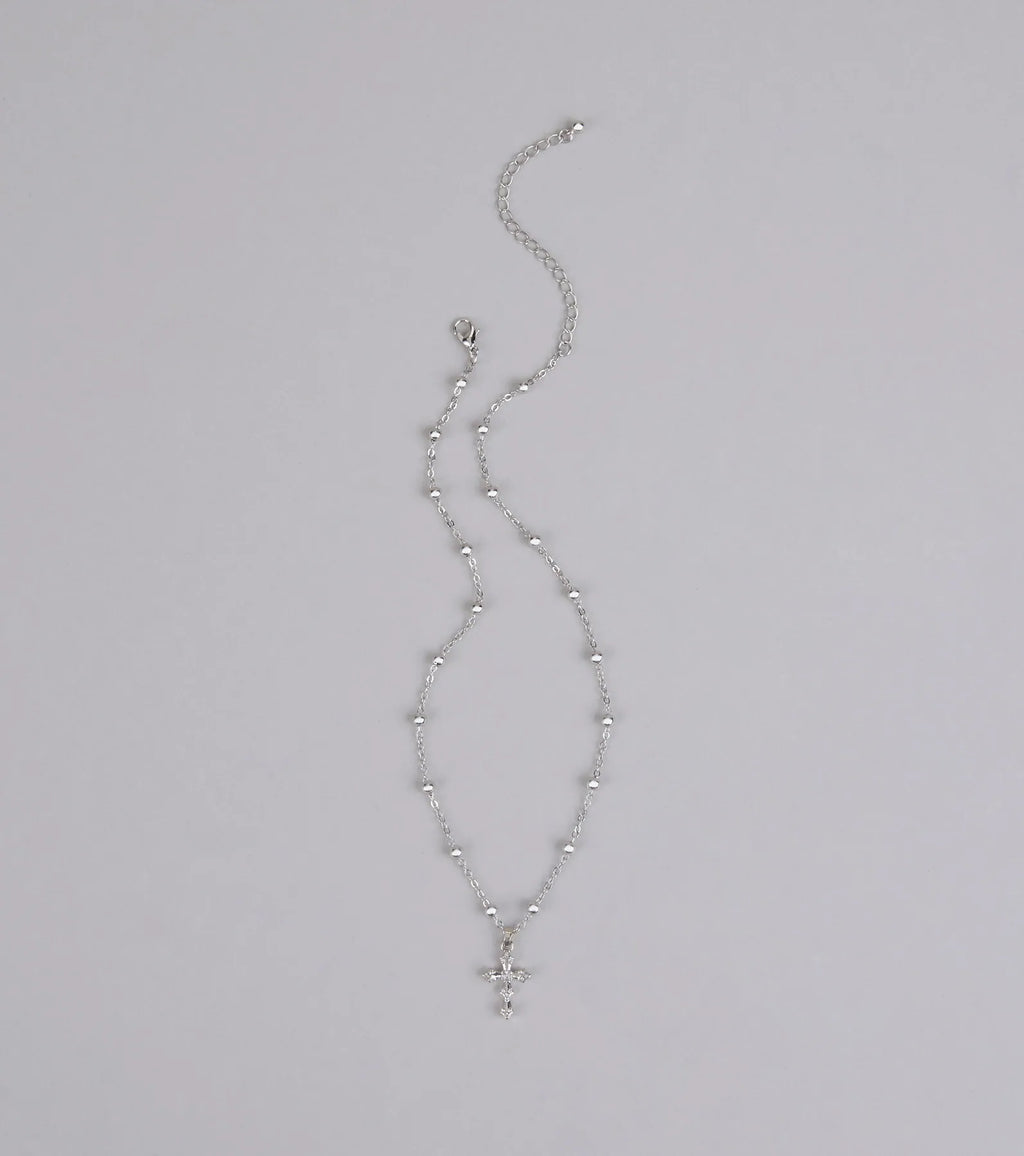 Bless Up Beaded Cross Necklace