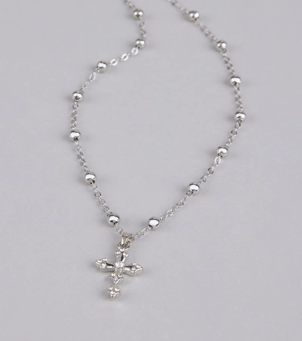 Bless Up Beaded Cross Necklace