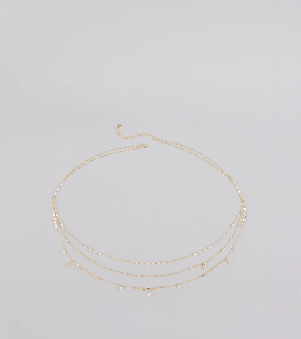 Casual Glamour Faux Pearl Belly Chain