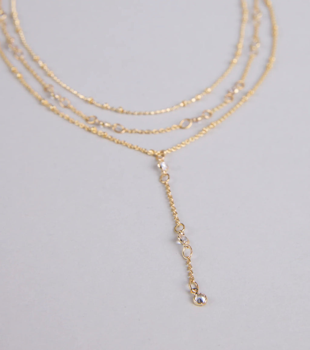 Best Version Rhinestone Layered Necklace