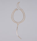 Double Trouble Snake Chain Lariat Necklace Set
