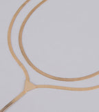 Double Trouble Snake Chain Lariat Necklace Set
