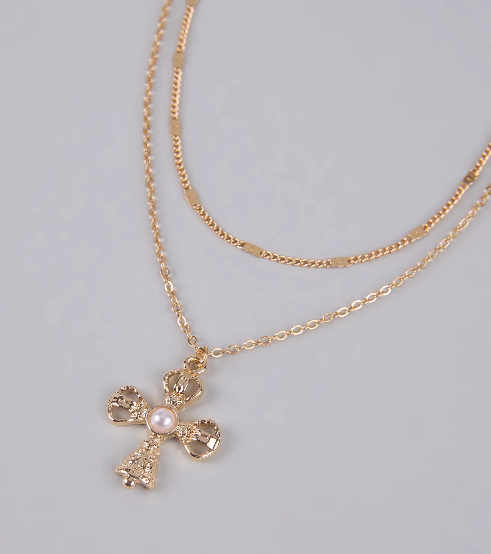 Fashionable Faith Layered Cross Pendant Necklace