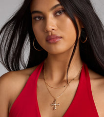 Fashionable Faith Layered Cross Pendant Necklace