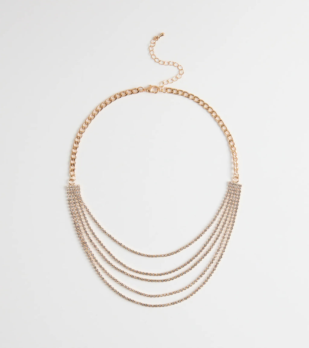 Perfect Girl Layered Rhinestone Necklace