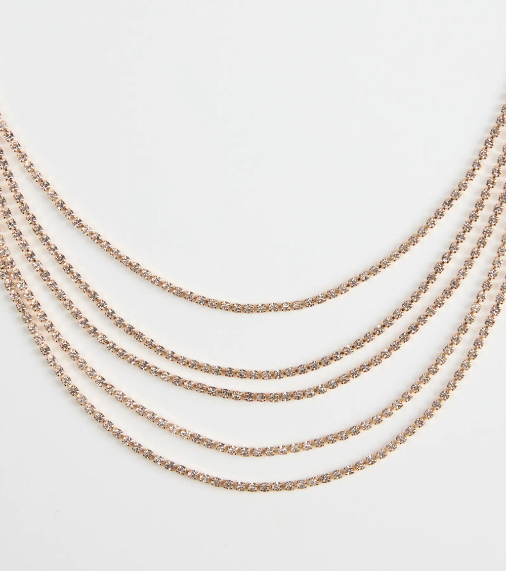 Perfect Girl Layered Rhinestone Necklace