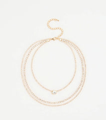 Chic Shine Rhinestone Layered Necklace