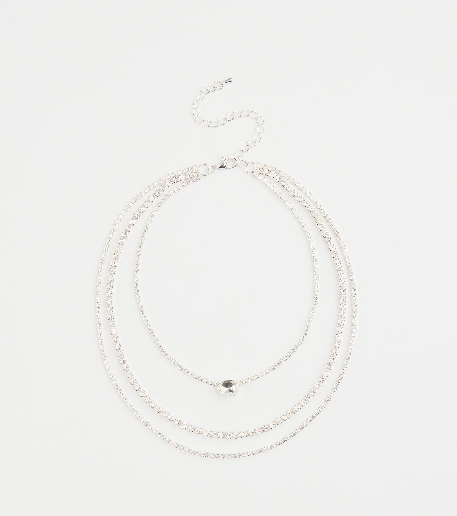 Chic Shine Rhinestone Layered Necklace