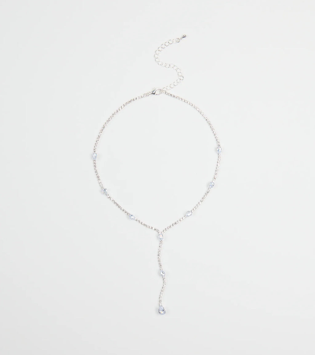 Luxe Aura Cubic Zirconia Lariat Necklace