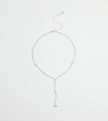 Luxe Aura Cubic Zirconia Lariat Necklace