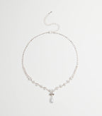 Chic Elegance Rhinestone And Pearl Necklace