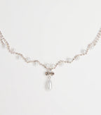 Chic Elegance Rhinestone And Pearl Necklace