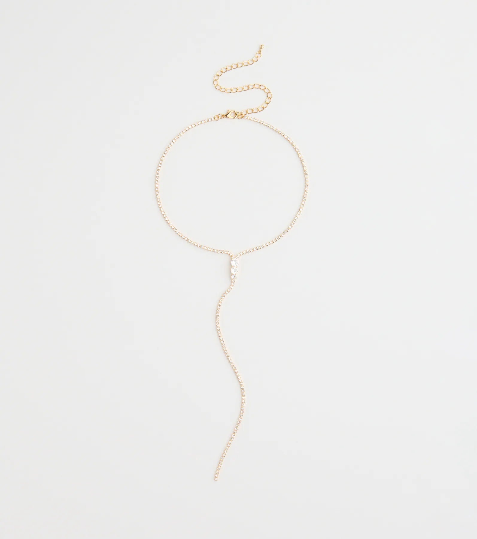 Chic Cubic Zirconia Choker Lariat Necklace