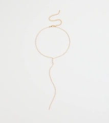 Chic Cubic Zirconia Choker Lariat Necklace