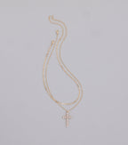 Devoted Love Faux Pearl Cross Chain Necklace