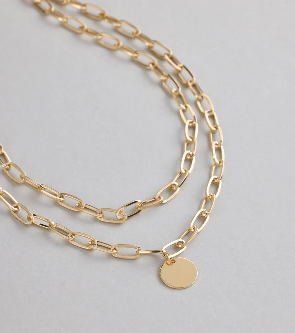 Level Up Layered Paperclip Chain Necklace