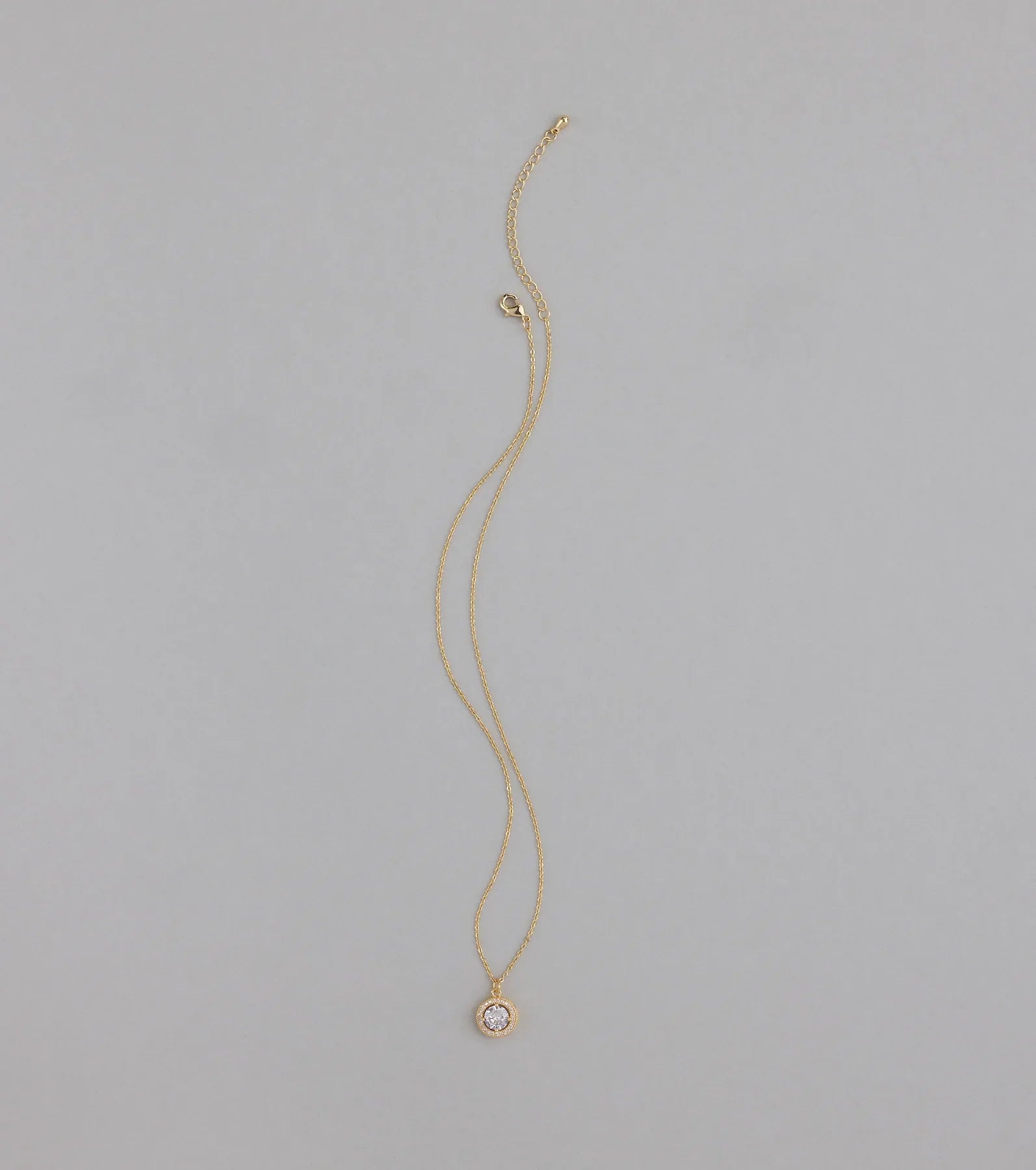 Radiant 14K Plated Cubic Zirconia Charm Necklace