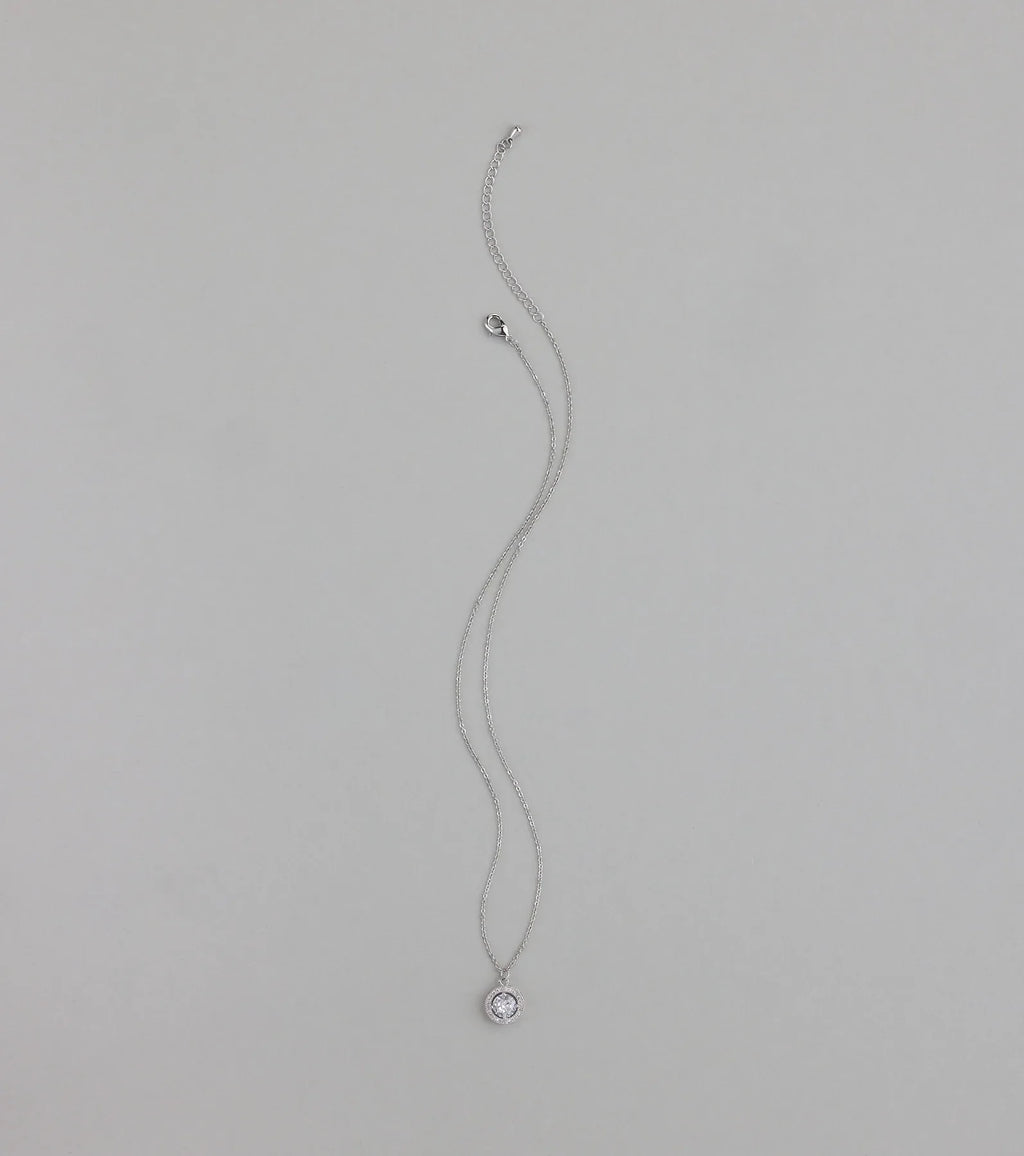 Elegantly Chic Cubic Zirconia Pendant Necklace